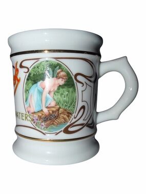 White Rock Corner Store Collection Ceramic Mug with Gold Trim and Psyche-1985